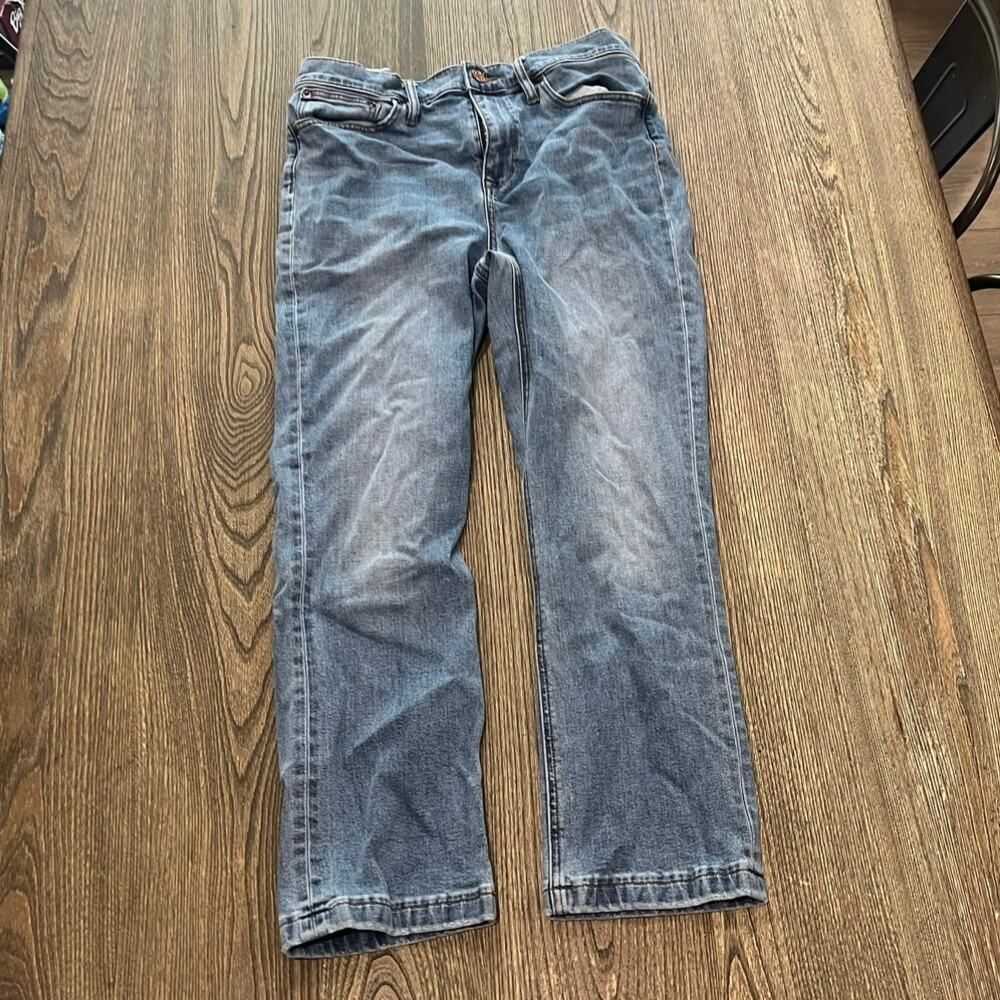 J.Crew Billie Demi Boot Crop Jeans High Rise Denim Medium Wash Blue Size 30
